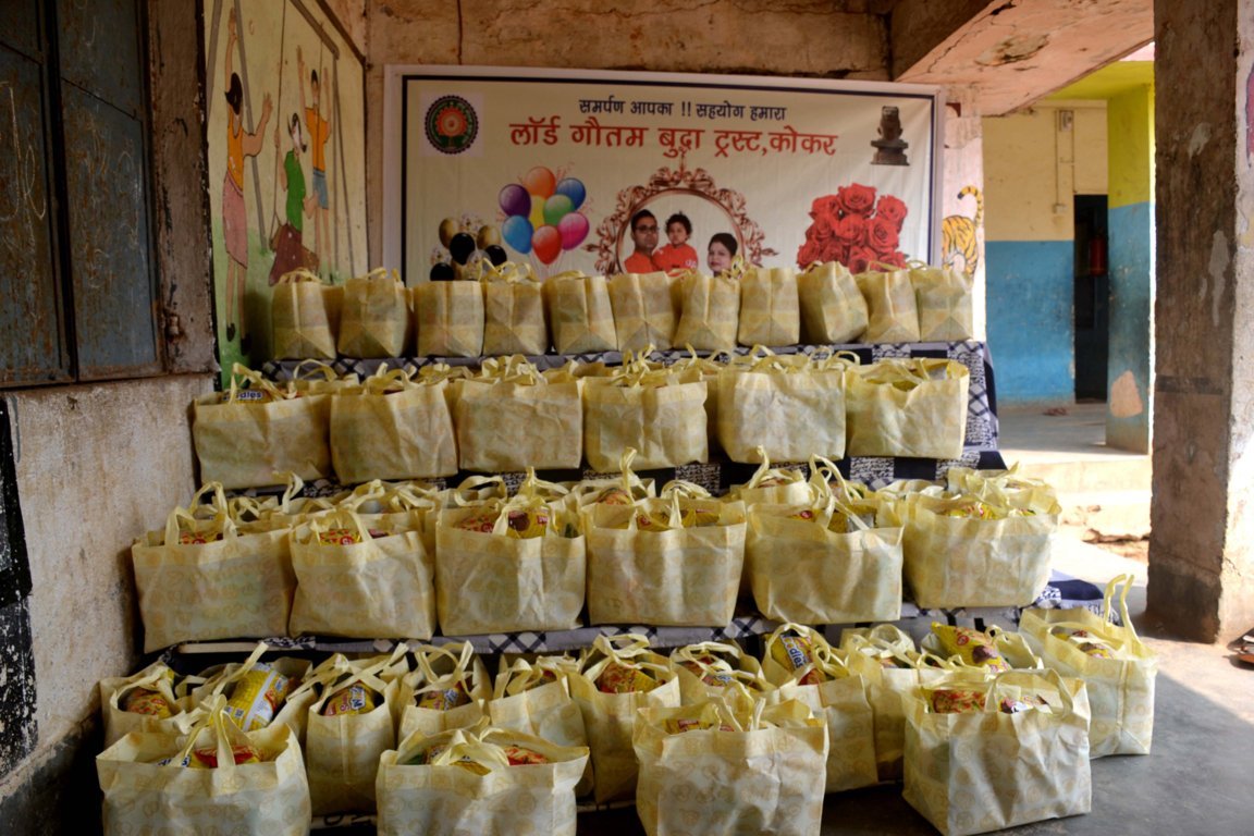 Gifts  Distribution among orphans by Lord Gautam Buddha Trust Kokar 